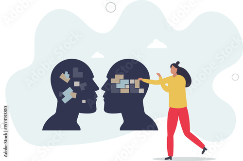 Rationality, logical thinking and critical judgment mind. character life .