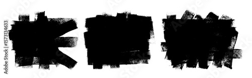 Paint Roller Texture Background Grunge Brush Stroke Drawing Vector Set