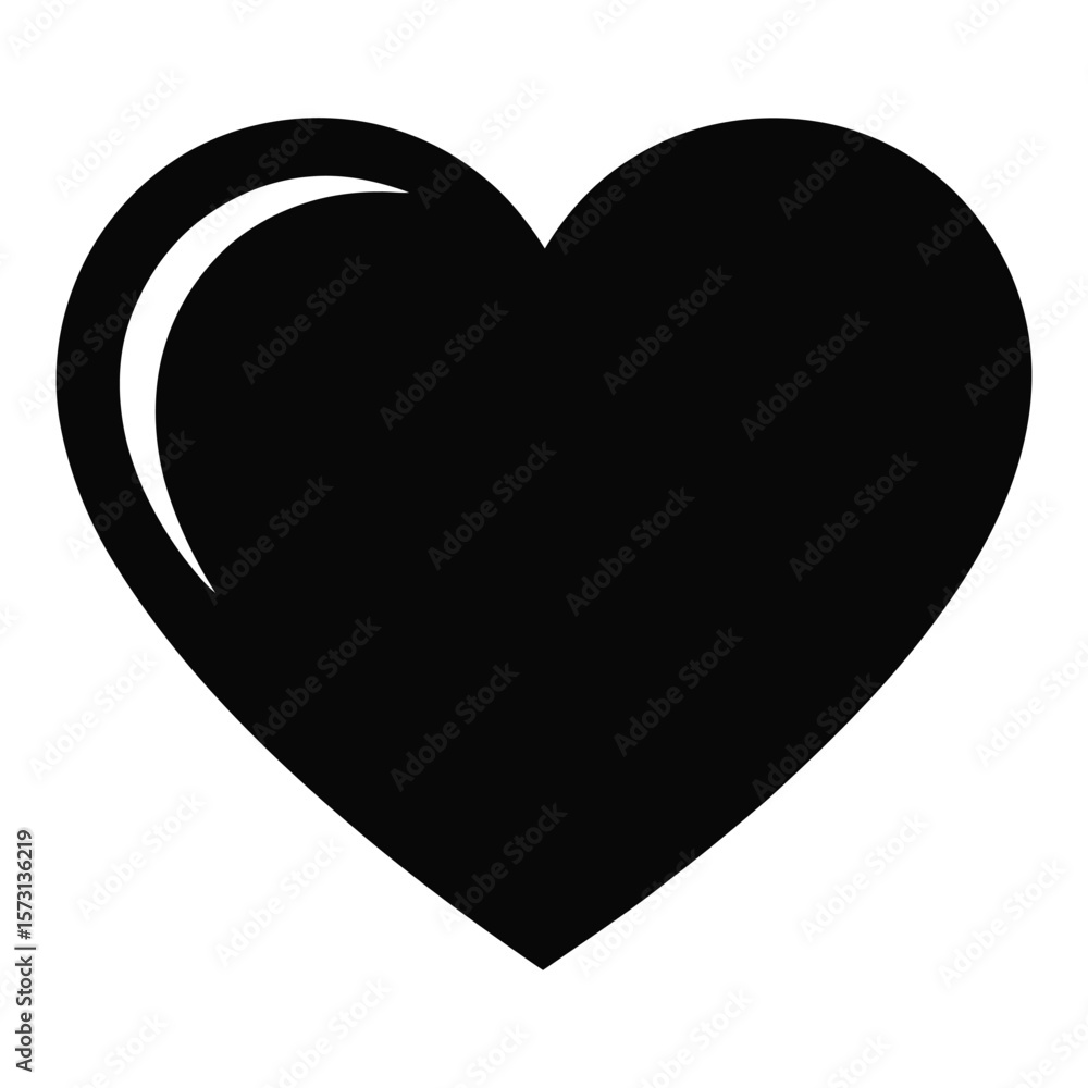 Black Heart Shape Icon Simple Graphic Design Element Monochrome Love Symbol white Black Heart Shape Icon Simple Graphic Design Element Monochrome Love Symbol white