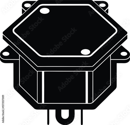 junction box cover vector black silhouette illustration