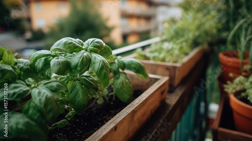 Un jardin urbain fait avec un potager de balcon