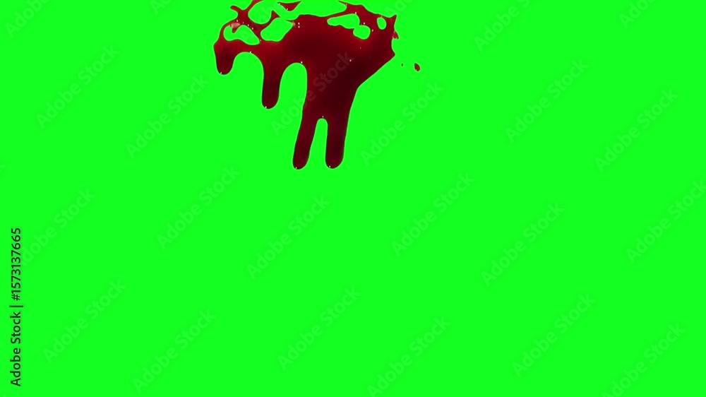 Different style blood splatter on green screen chroma, easy to cut chroma. blood splatter for movie effects, VFX etc..4K
