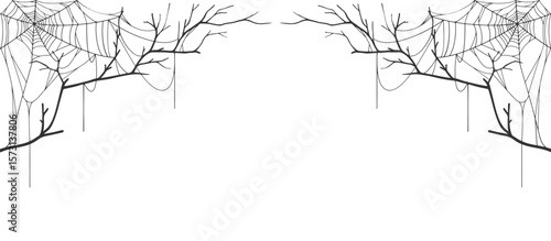 spooky Halloween dividers, spider web. vector eps