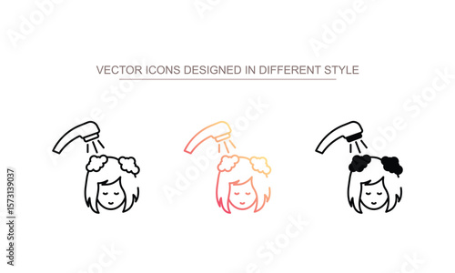 Hair Washing icon design with white background stock illustration