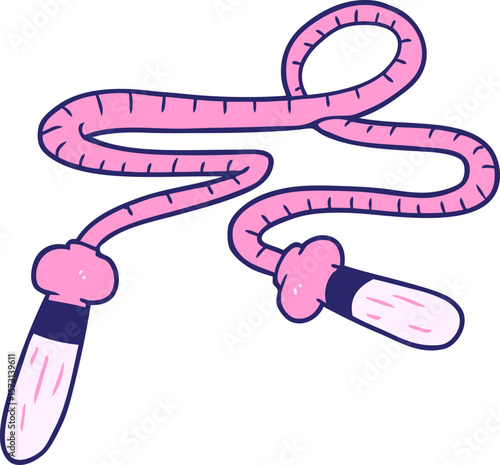 cartoon skipping rope in bright neon color