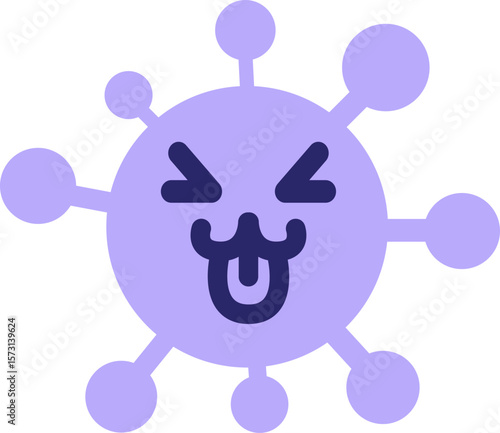 pleased cat virus in bright neon color
