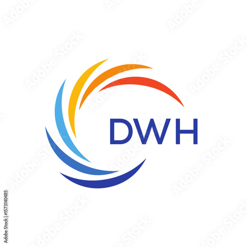 DWH logo design on white  background.