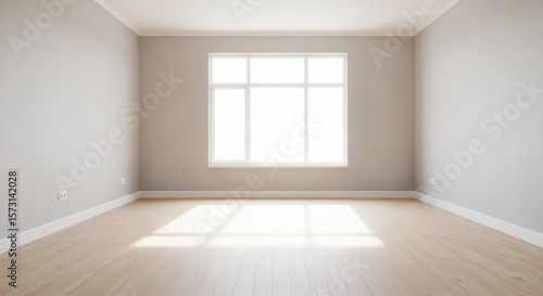 Wallpaper Mural Bright Empty Room with Hardwood Floor and Large Window Torontodigital.ca