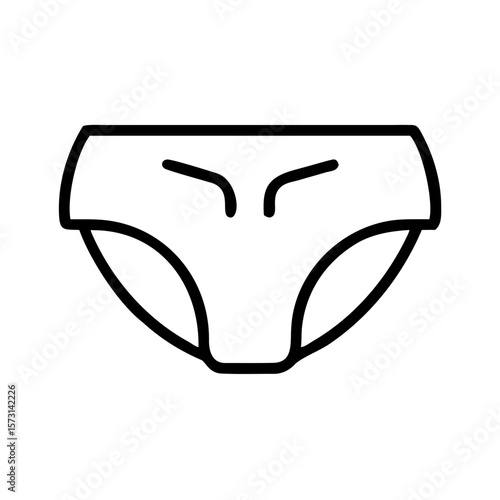 Simple line drawing of women's briefs in minimalist style  