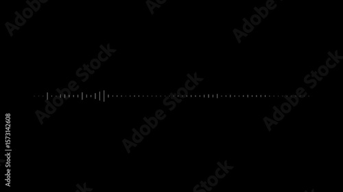 Audio spectrum, music wave form, sound wave audio wave from isolated on black background.  Sound Wave Animated In Black Background. Audio spectrum wave effect