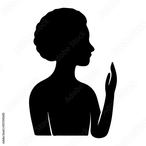 silhouette of a man with long hair