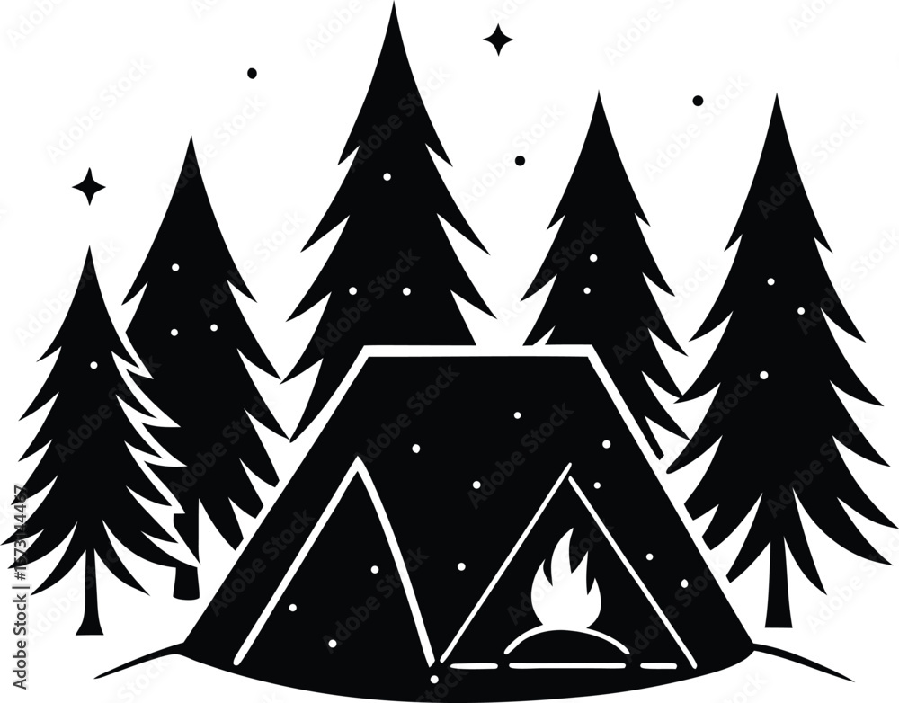 Obraz premium christmas tree and tent