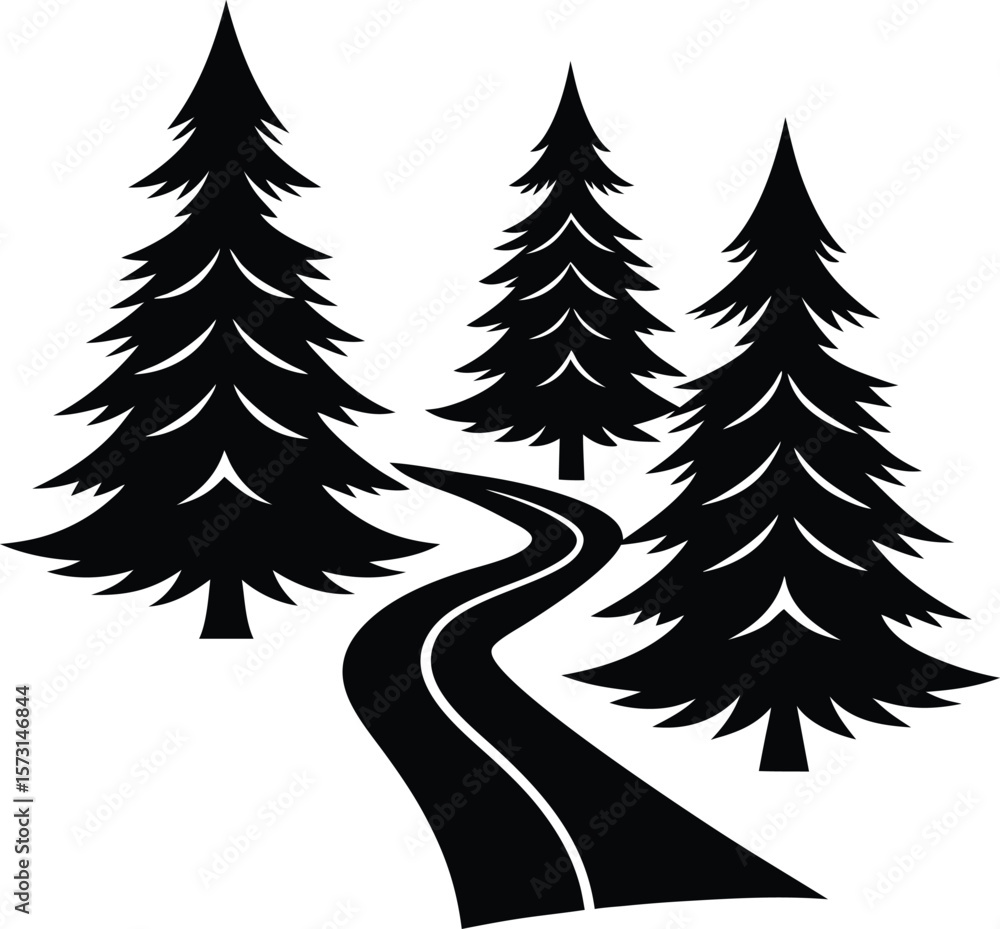 Fototapeta premium set of fir trees vector