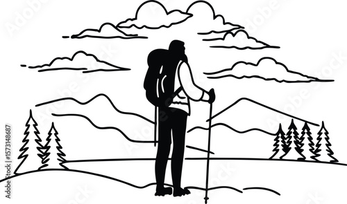silhouette of a woman in the mountains