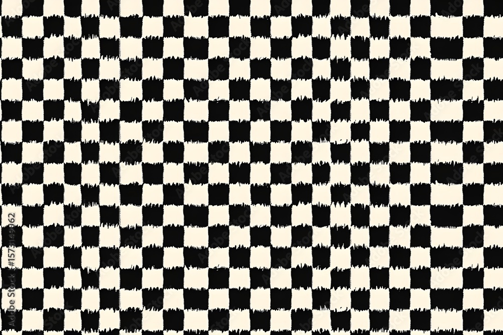 Fototapeta premium Seamless houndstooth pattern, classic two-tone broken check design, black and white or muted tones, sharp abstract shapes, elegant textile texture, tileable repeat, vintage fashion style