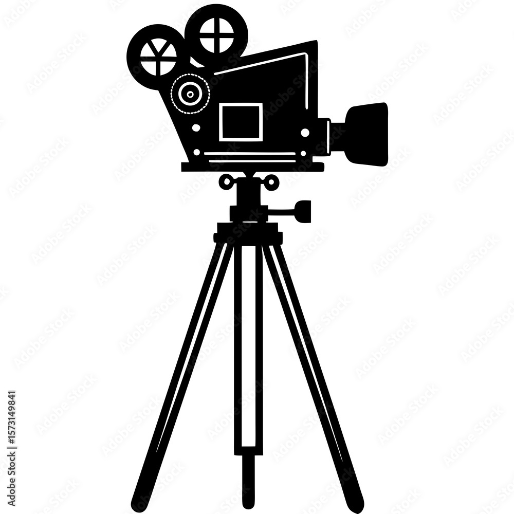 Obraz premium Cinematographer's camera stand on white background