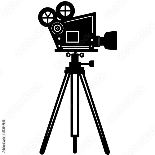 Cinematographer's camera stand on white background