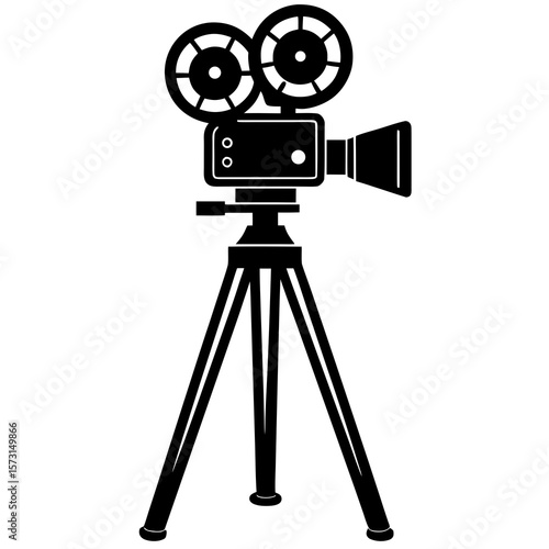 Cinematographer's camera stand on white background