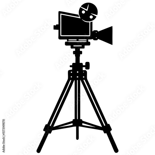 Cinematographer's camera stand on white background
