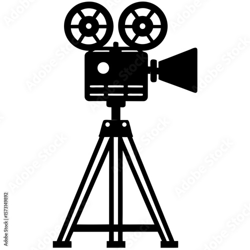 Cinematographer's camera stand on white background