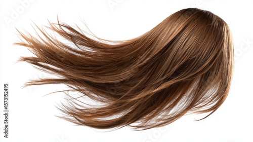 Wallpaper Mural Long straight brown wig with flowing strands isolated on white background Torontodigital.ca