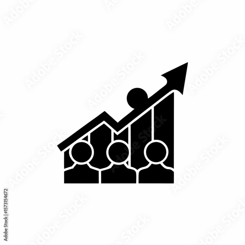 creative details Outline Growth Chart Icon (Population Increase) Icon vector illustration