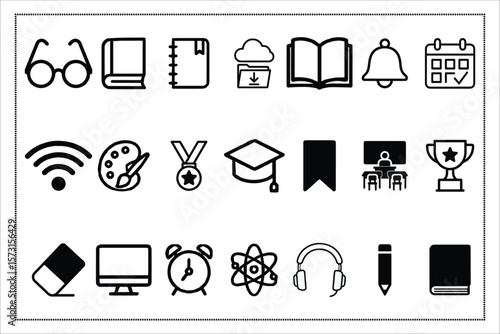 Educational icon set of students and teachers