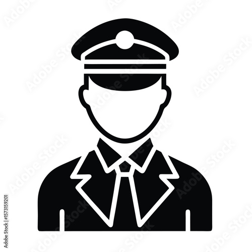 air traffic controller silhouette icon, airport control and aviation vector symbol