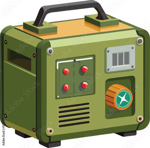 military style rugged portable generator olive color