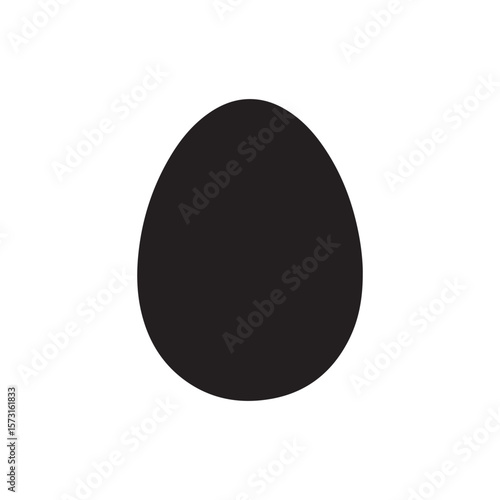 Dinosaur egg silhouette vector flat illustration design.
