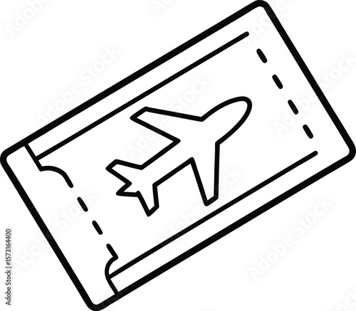 boarding pass icon, vector symbol for airline ticketing, travel documents, and airport check-in