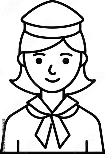 Flight Attendant Icon, Vector Symbol for Airline Crew and Aviation Services