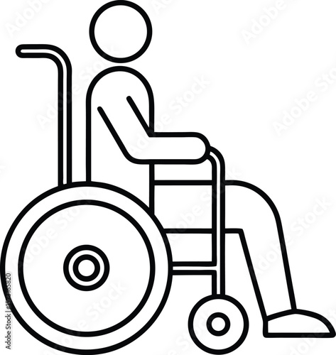 wheelchair accessibility icon – line art accessible symbol vector