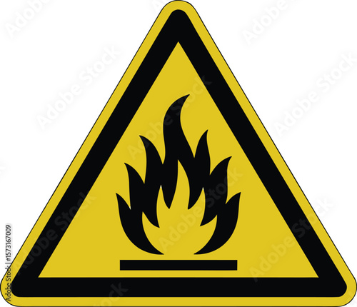 fire warning sign vector illustration