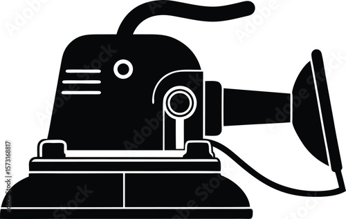 orbital power sander black silhouette vector illustration