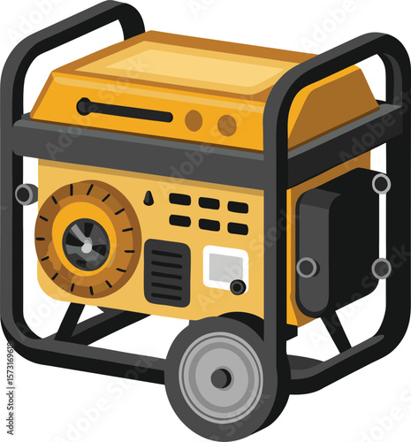 petrol powered generator with rugged wheels and handle