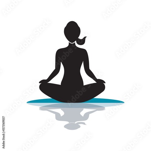 Girl Sitting Quietly Beside Peaceful Lake