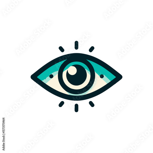 Abstract illustration of an eye symbolizing vision and perception with vibrant colors