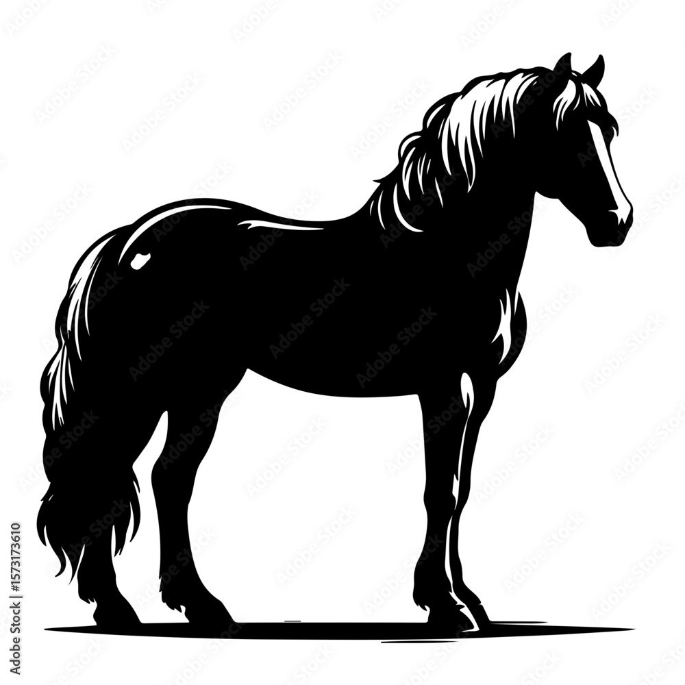 Obraz premium black horse vector illustration
