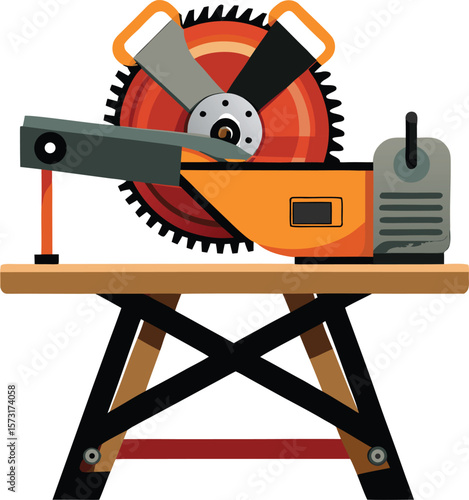 portable miter saw for woodworking black vector icon