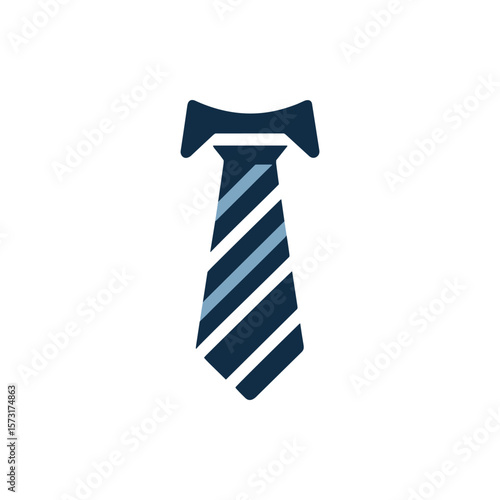 A stylish necktie with diagonal stripes, set against a plain white background, ideal for fashion