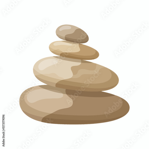 A stack of four smooth brown zenlike stones balanced on top of each other