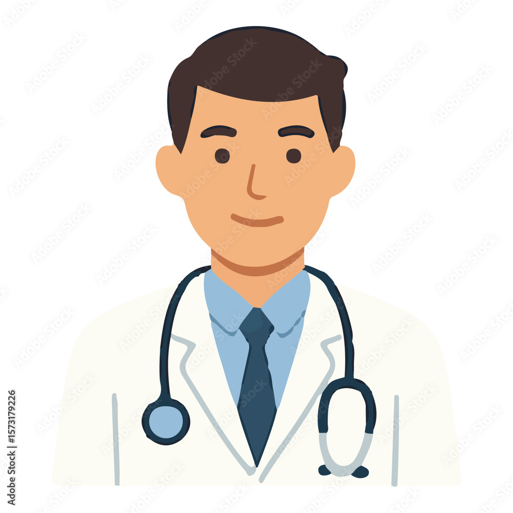 Smiling handsome medical doctor in blue uniform with stethoscope standing in hospital for healthcare Smiling handsome medical doctor in blue uniform with stethoscope standing in hospital for healthcare