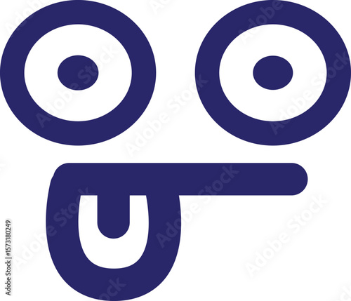 staring face icon in bright neon color