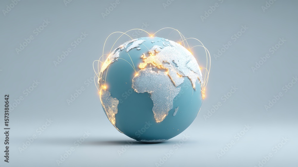 Fototapeta premium Global Network Connection, Worldwide Data, Communications