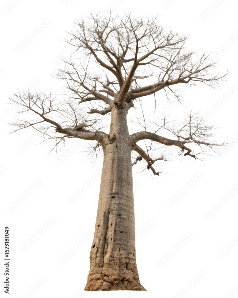 Fototapeta premium Baobab tree, isolated PNG transparent background