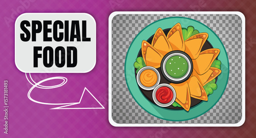 special food delicious nachos with dips on a teal plate