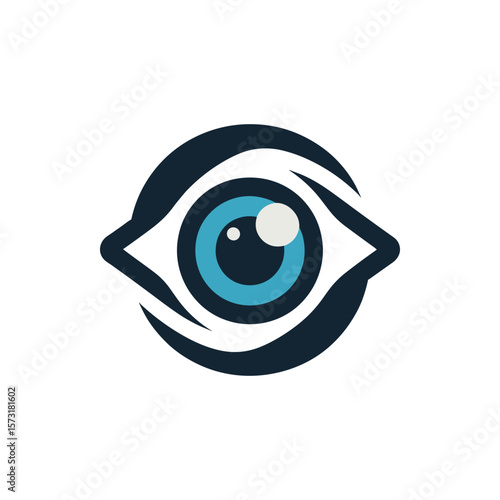 Abstract representation of an eye with a blue iris, symbolizing vision and perception