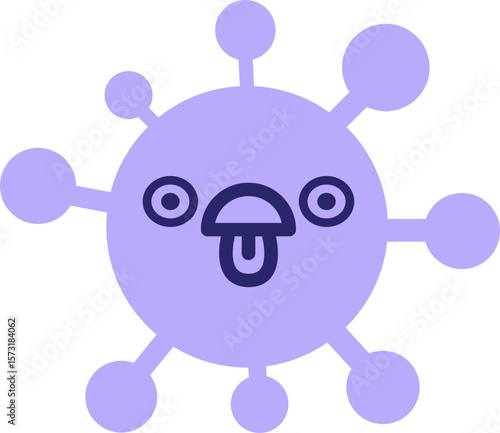 exasperated staring virus in bright neon color