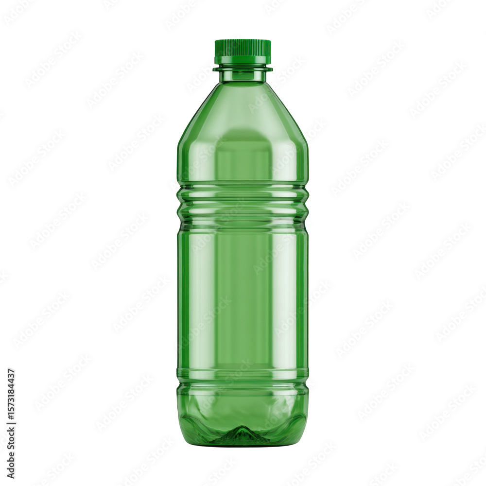 Transparent green plastic water bottle with cap isolated on white background for product display or packaging purposes Transparent background or png Transparent green plastic water bottle with cap isolated on white background for product display or packaging purposes Transparent background or png